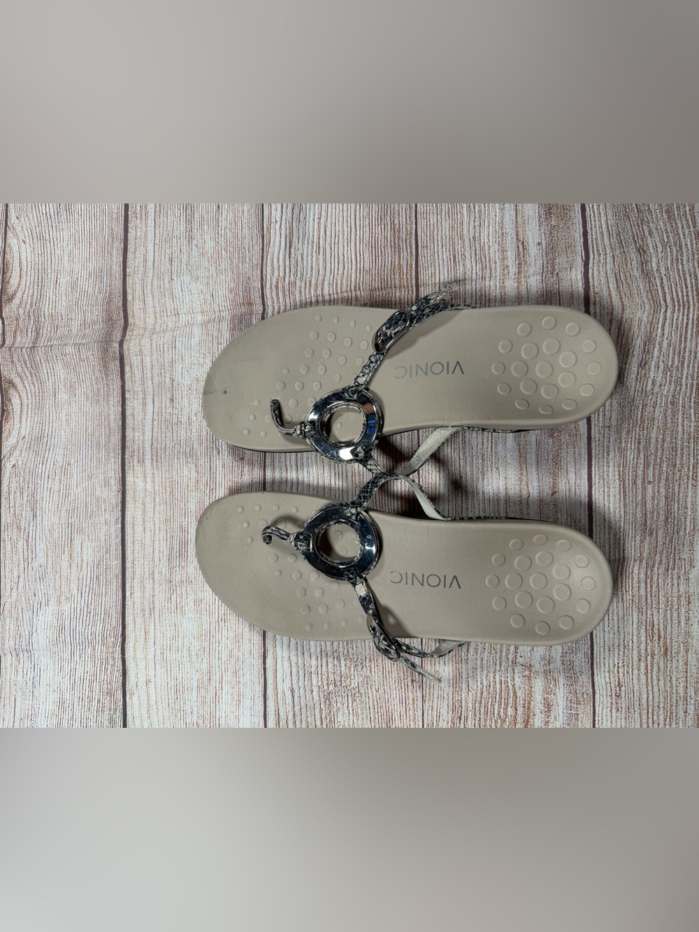 Vionic Metallic Silver Ring-Accent Thong Sandals - Silver
